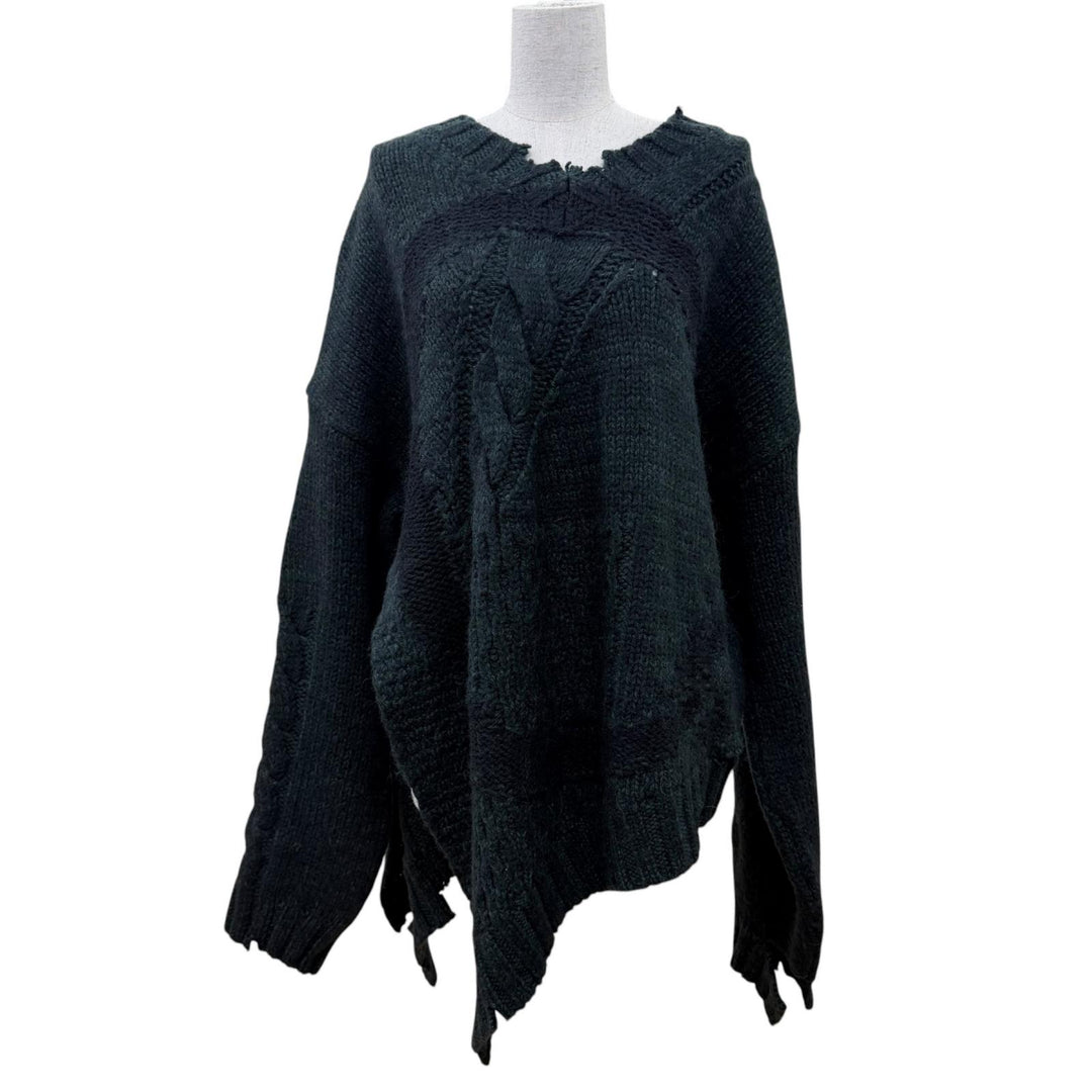 Pristine MM6 Maison Margiela knit distressed sweater with scarf. S