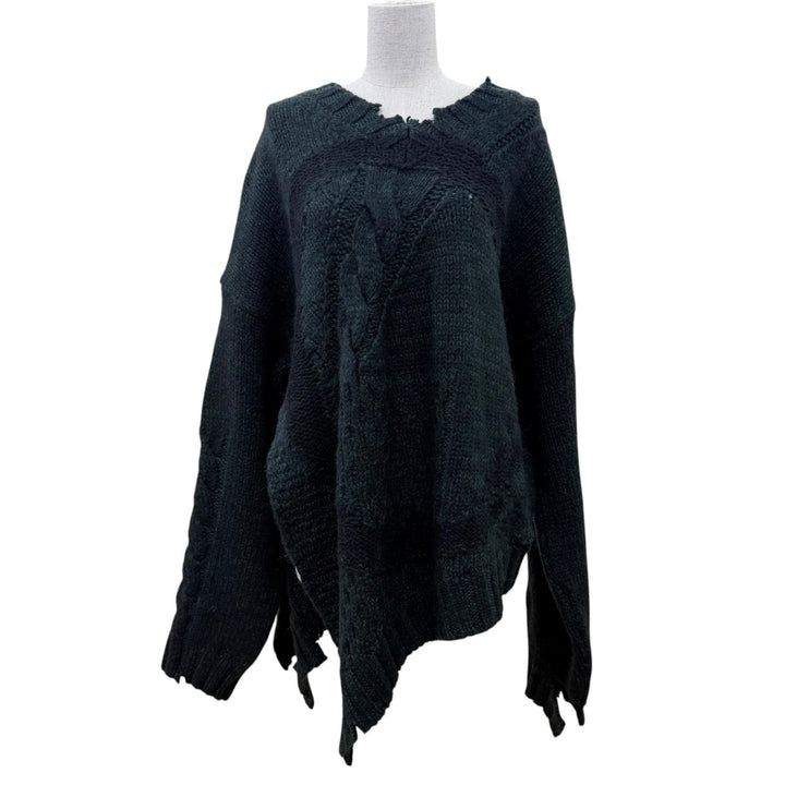 Pristine MM6 Maison Margiela knit distressed sweater with scarf. S