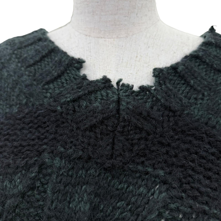 Pristine MM6 Maison Margiela knit distressed sweater with scarf. S