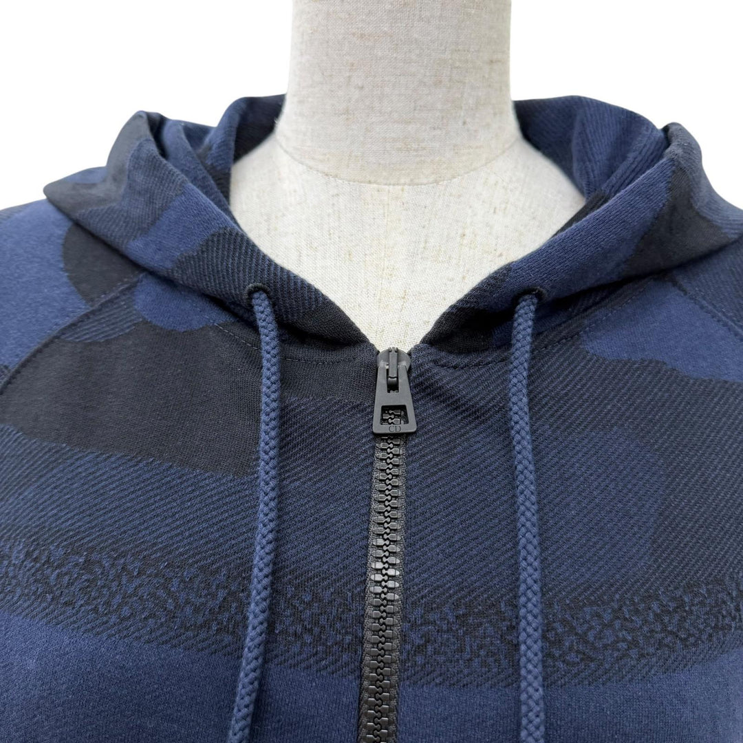 Excellent Christian Dior hoodie camouflage Navy cotton Women 44 053G01A4600