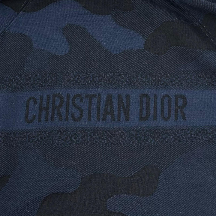 Excellent Christian Dior hoodie camouflage Navy cotton Women 44 053G01A4600