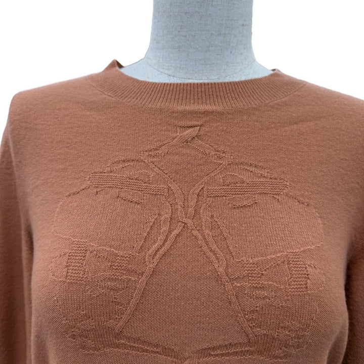 Excellent HERMES knit BRIDES de GALA Brides for ceremonies Long sleeve Orange 34