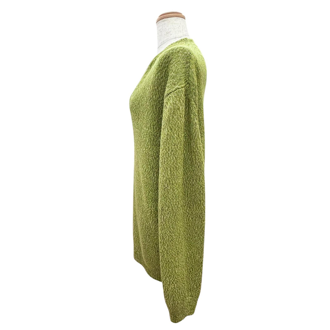 Excellent MIUMIU Logo patch V-neck long-sleeved knit sweater 40 MML868 SOOO 138F