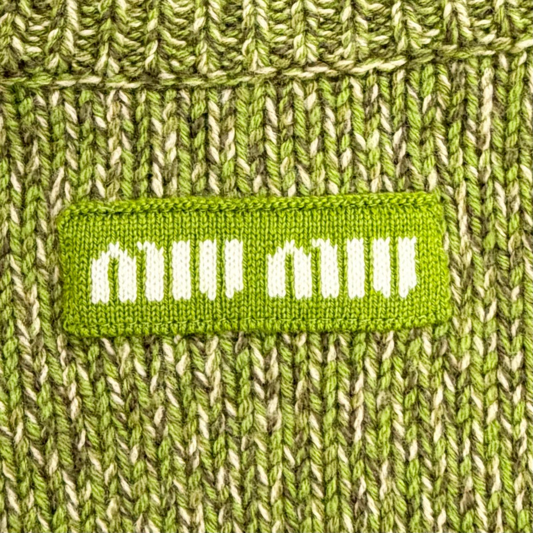 Excellent MIUMIU Logo patch V-neck long-sleeved knit sweater 40 MML868 SOOO 138F