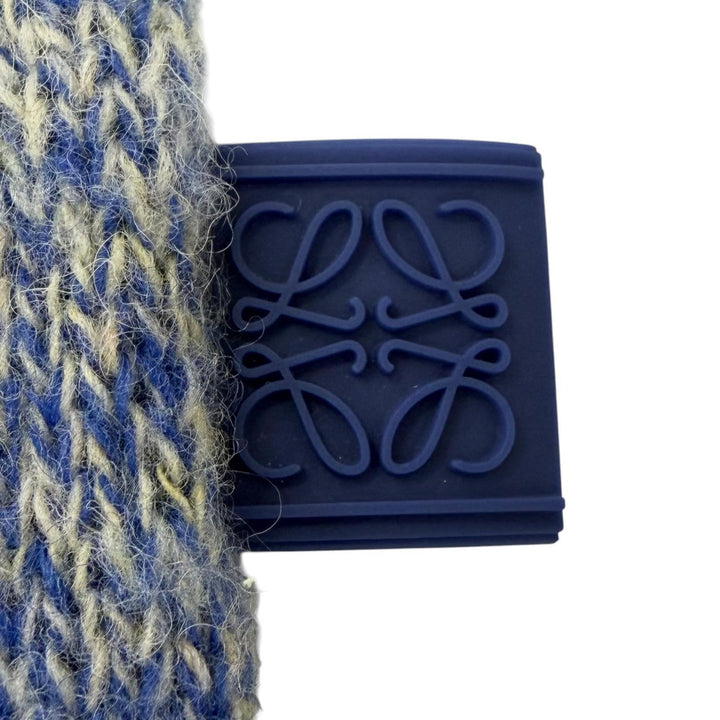 Excellent LOEWE sweater Anagram Crew Neck Long Sleeve blue wool