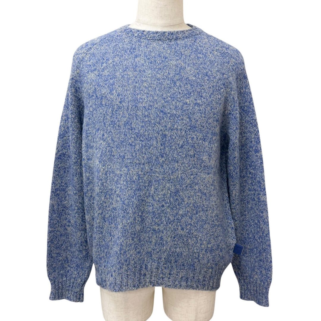 Excellent LOEWE sweater Anagram Crew Neck Long Sleeve blue wool