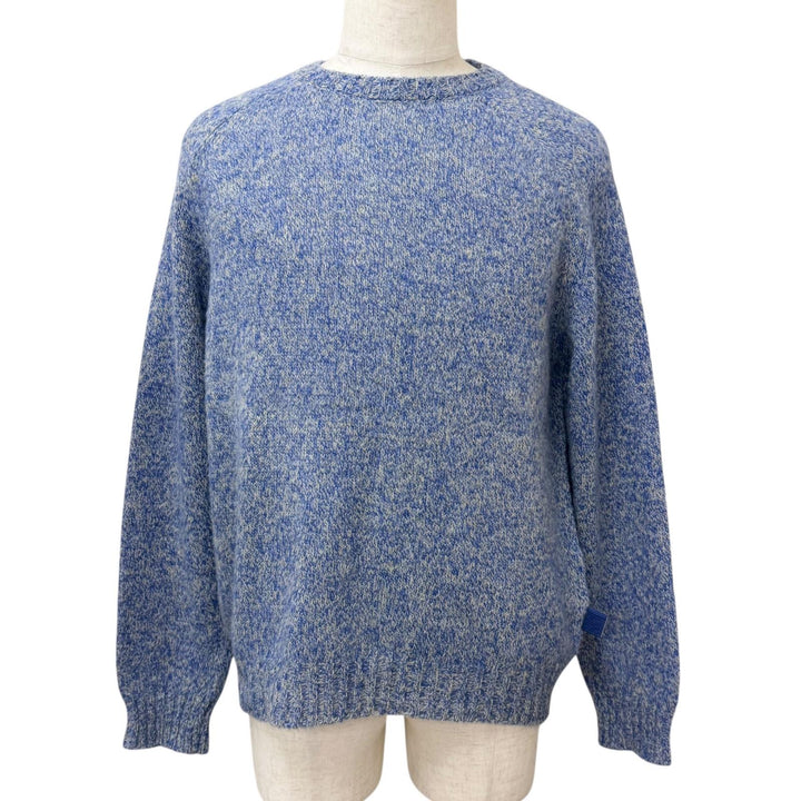 Excellent LOEWE sweater Anagram Crew Neck Long Sleeve blue wool