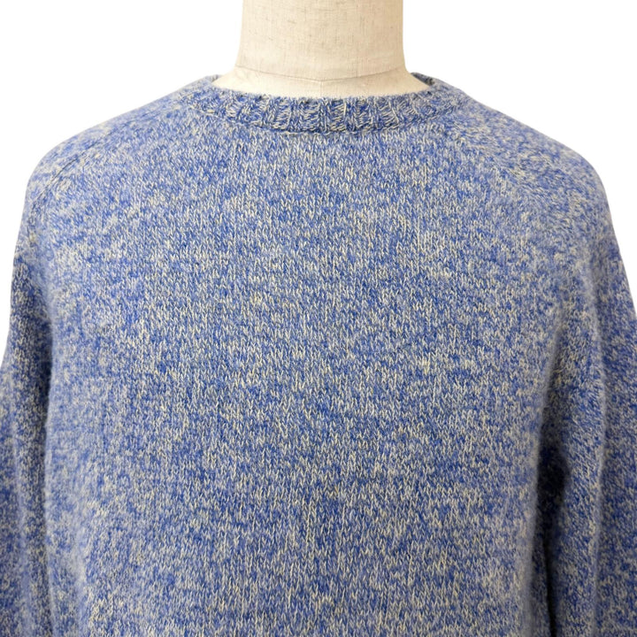 Excellent LOEWE sweater Anagram Crew Neck Long Sleeve blue wool