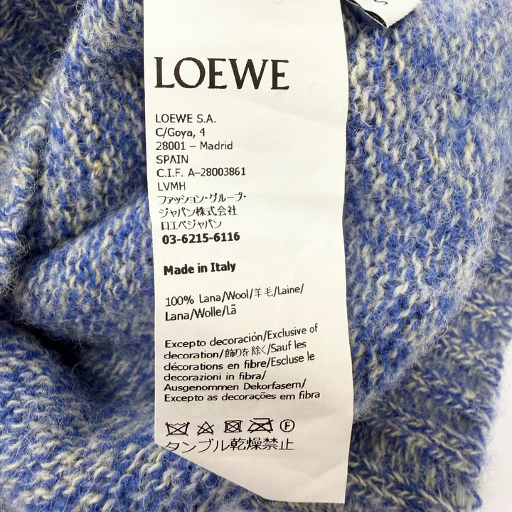 Excellent LOEWE sweater Anagram Crew Neck Long Sleeve blue wool