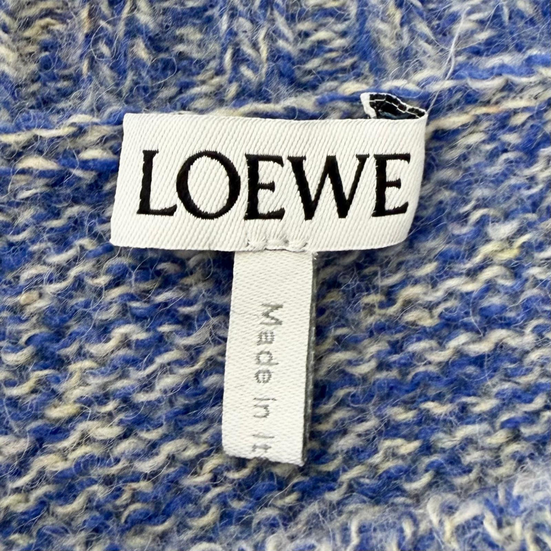 Excellent LOEWE sweater Anagram Crew Neck Long Sleeve blue wool