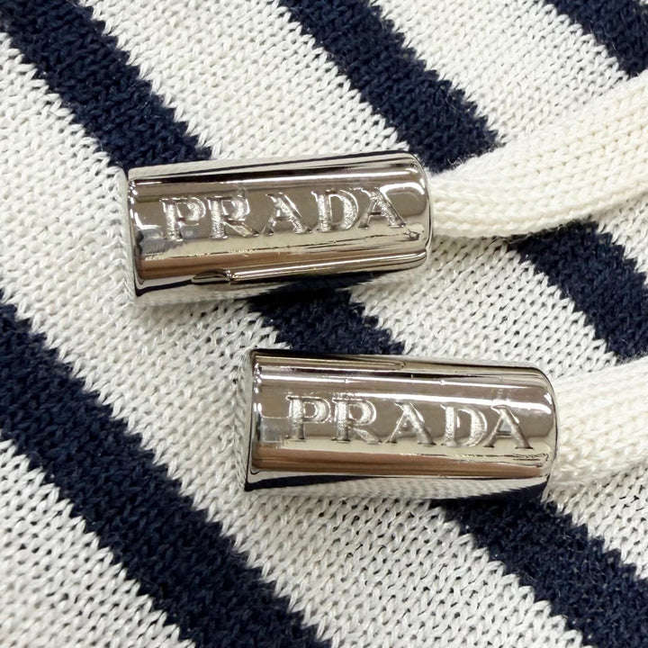 Excellent PRADA Shorts Border Pattern Ivory silk mens 46 UMP120 S221 102P