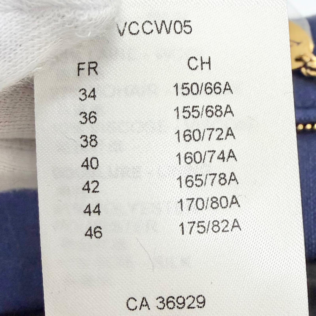 Pristine LOUIS VUITTON Pants LV logo metal, hem zip design, side stripe Navy 38