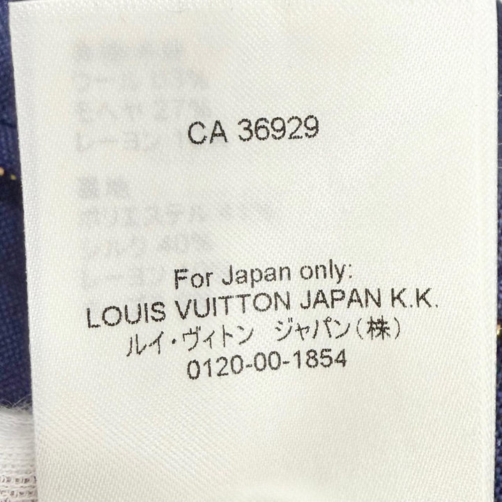 Pristine LOUIS VUITTON Pants LV logo metal, hem zip design, side stripe Navy 38