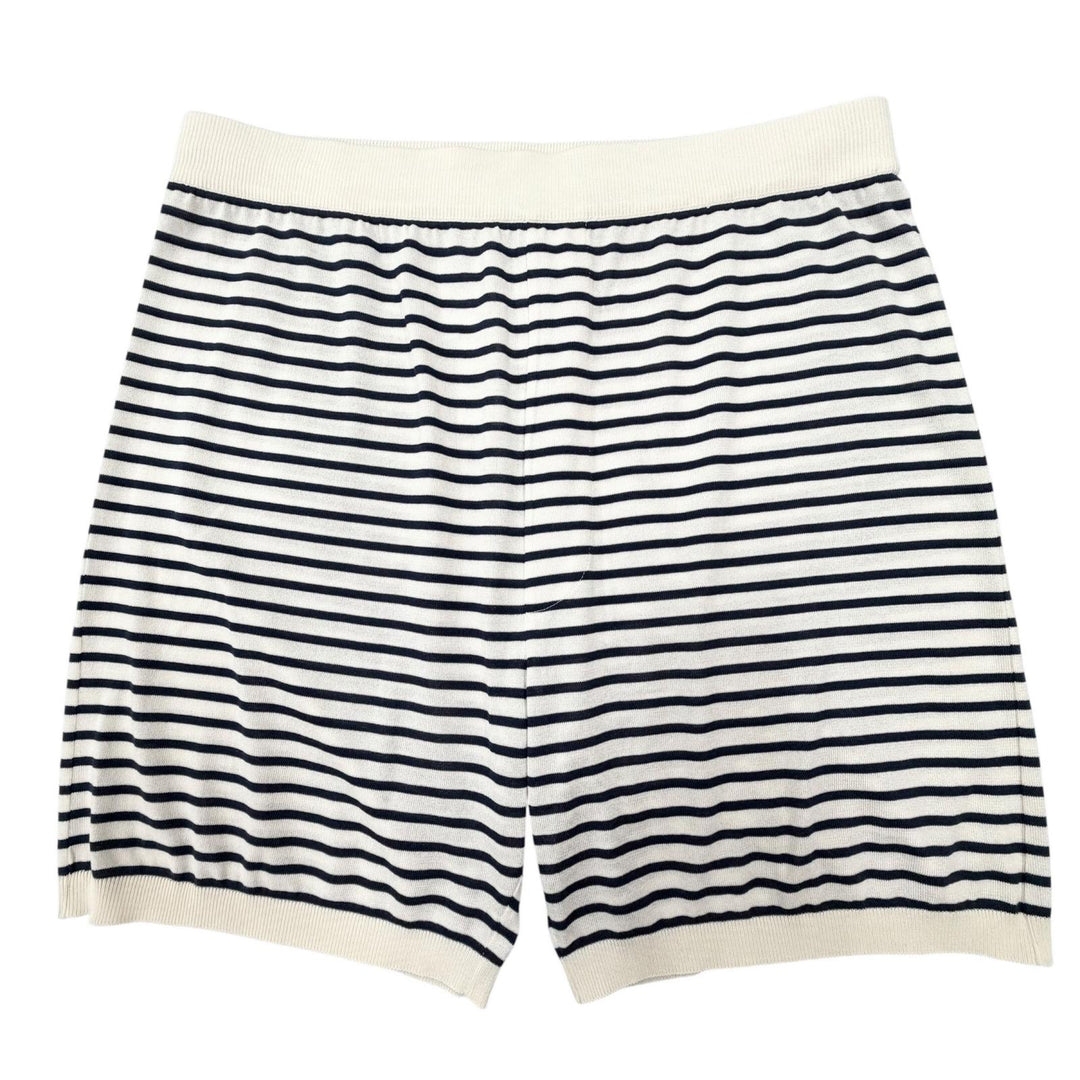 Excellent PRADA Shorts Border Pattern Navy silk mens 50 UMP120 S221 102P