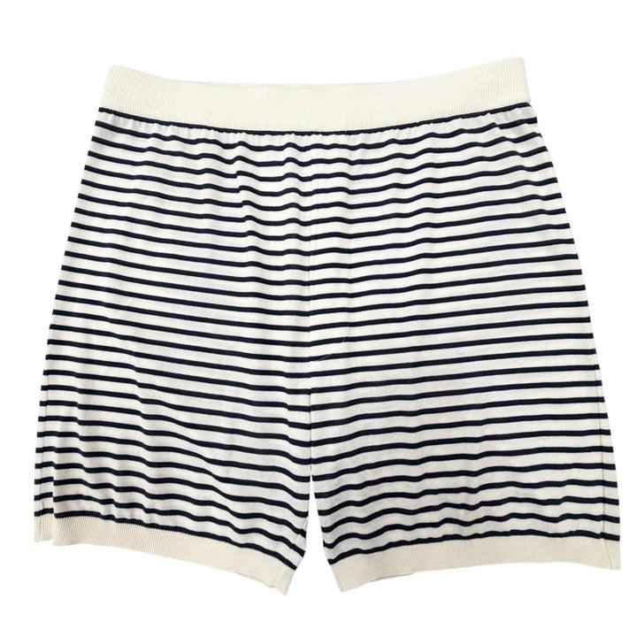 Excellent PRADA Shorts Border Pattern Navy silk mens 50 UMP120 S221 102P
