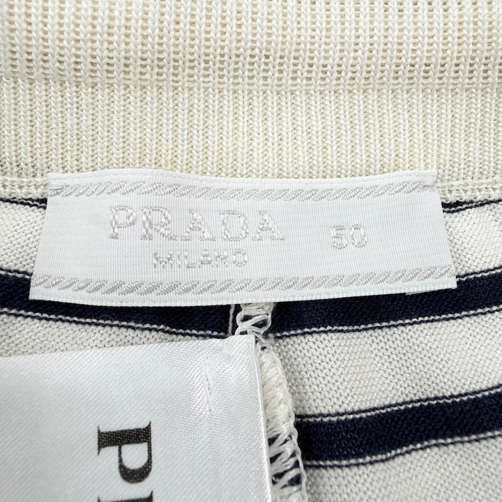 Excellent PRADA Shorts Border Pattern Navy silk mens 50 UMP120 S221 102P