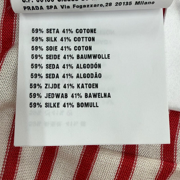 Excellent PRADA Shorts Border Pattern Red silk mens 50 UMP120 S221 102P