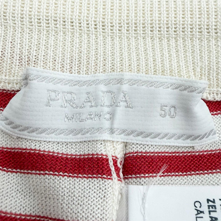 Excellent PRADA Shorts Border Pattern Red silk mens 50 UMP120 S221 102P