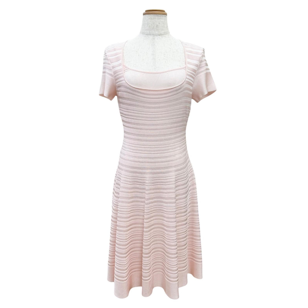 Great Christian Dior one piece Short-sleeved knit top with built-in pink 40