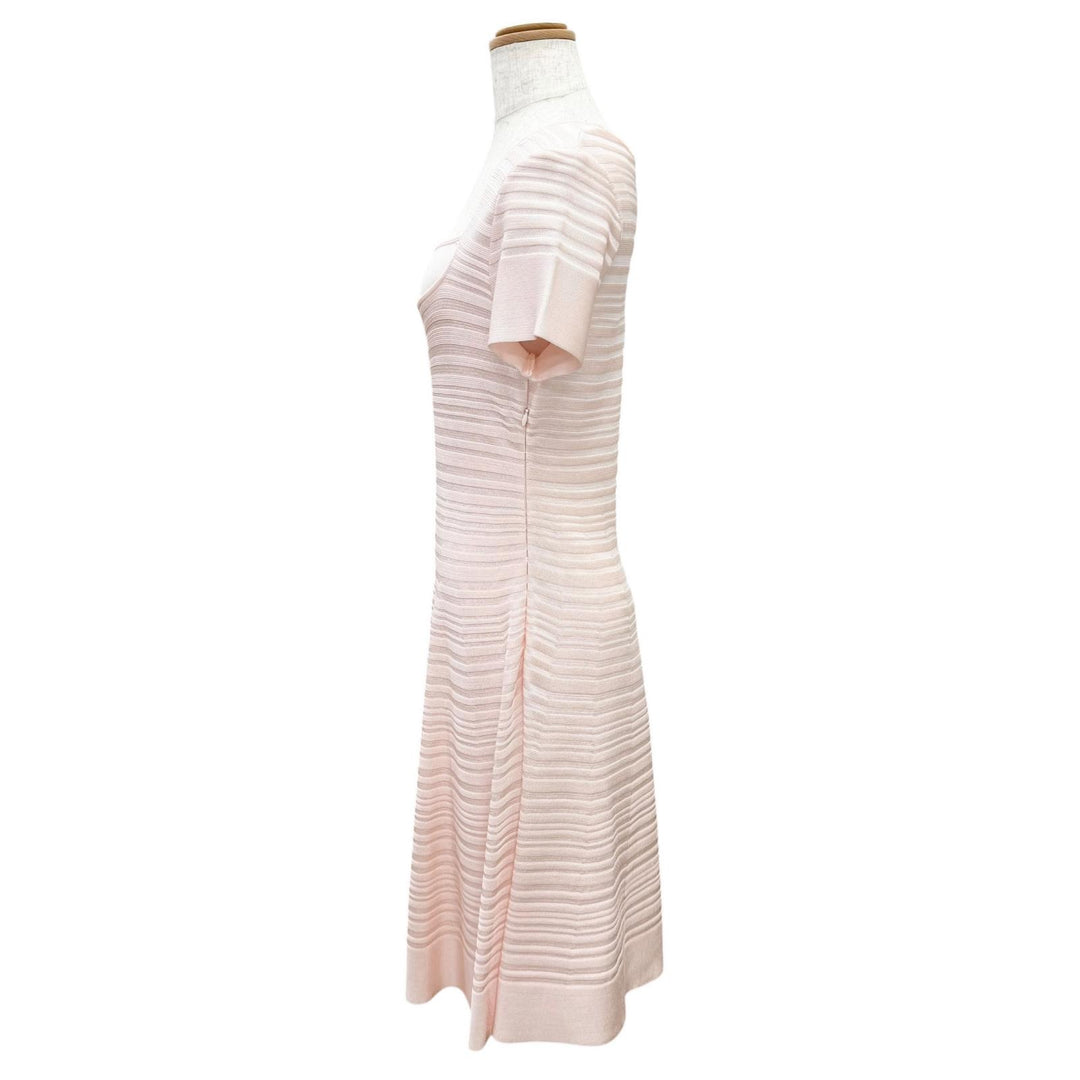 Great Christian Dior one piece Short-sleeved knit top with built-in pink 40