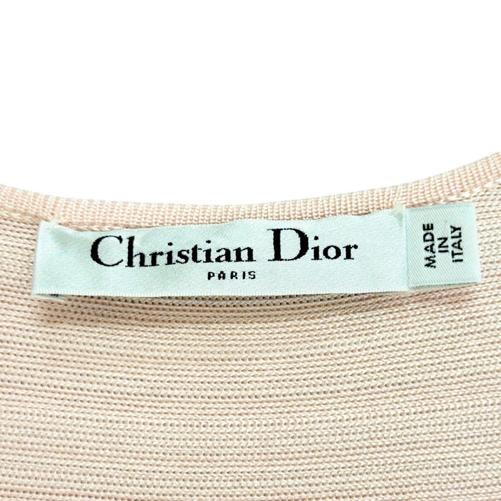 Great Christian Dior one piece Short-sleeved knit top with built-in pink 40