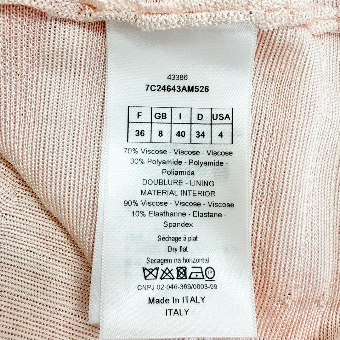 Great Christian Dior one piece Short-sleeved knit top with built-in pink 40