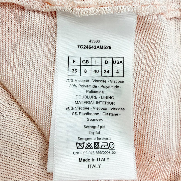 Great Christian Dior one piece Short-sleeved knit top with built-in pink 40