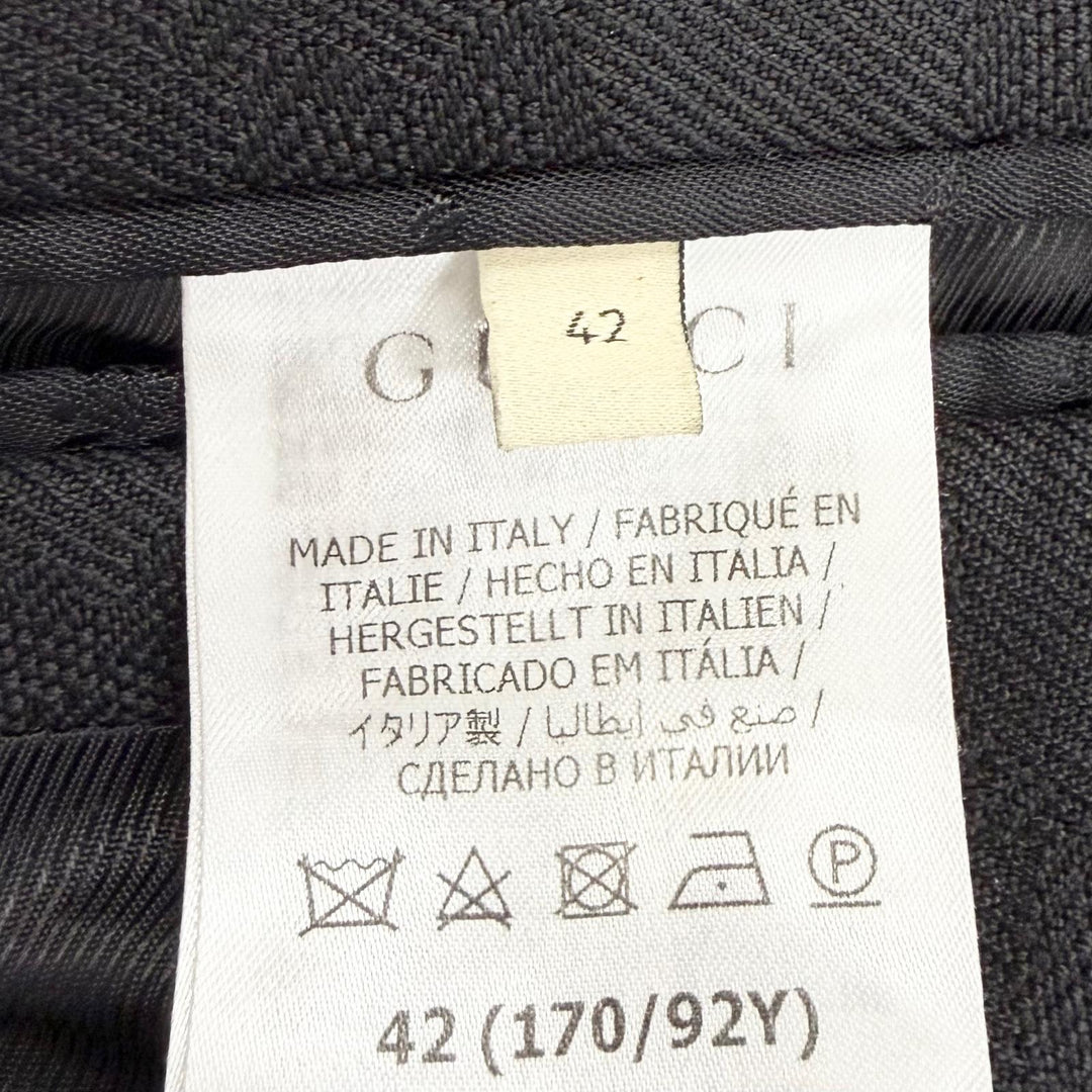 Great GUCCI tailored jacket GG pattern logo button single black 42 721089 ZAKF8