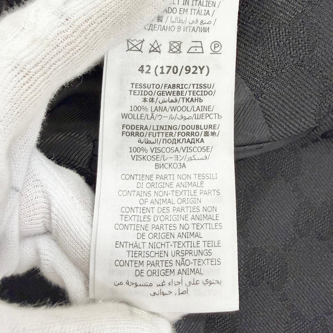 Great GUCCI tailored jacket GG pattern logo button single black 42 721089 ZAKF8