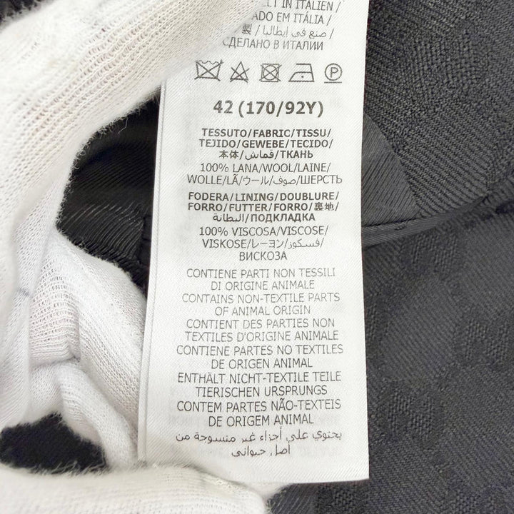 Great GUCCI tailored jacket GG pattern logo button single black 42 721089 ZAKF8