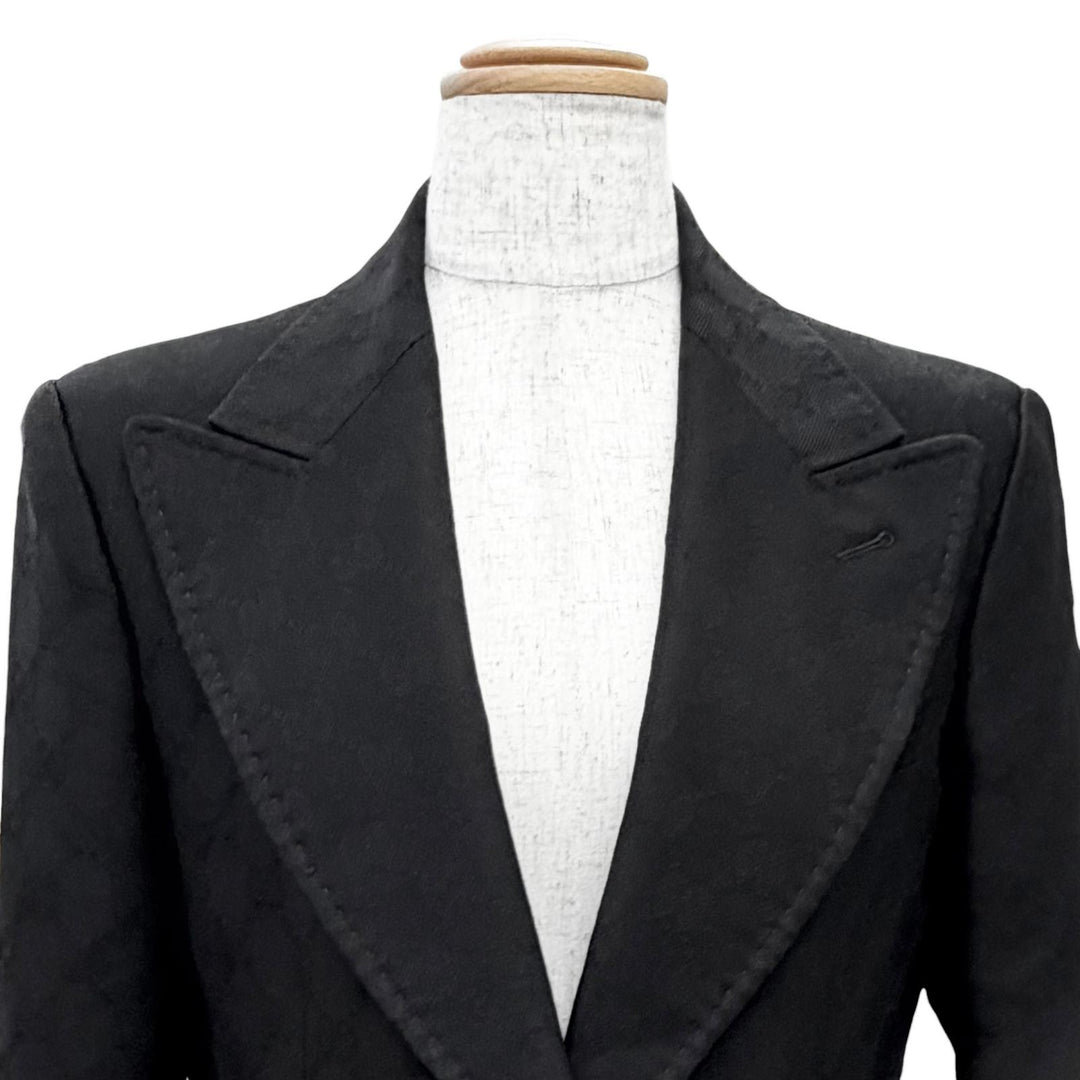 Great GUCCI tailored jacket GG pattern logo button single black 42 721089 ZAKF8