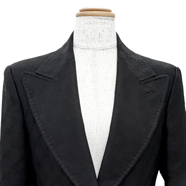 Great GUCCI tailored jacket GG pattern logo button single black 42 721089 ZAKF8
