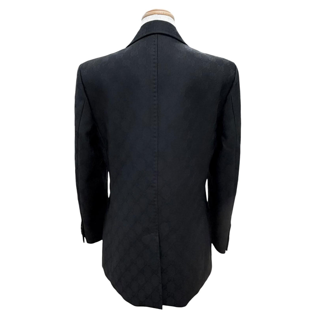 Great GUCCI tailored jacket GG pattern logo button single black 42 721089 ZAKF8