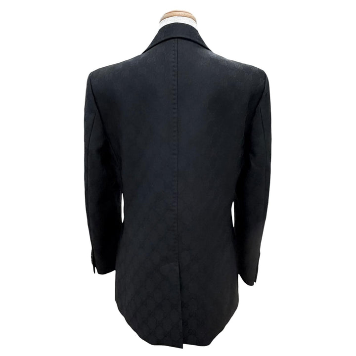 Great GUCCI tailored jacket GG pattern logo button single black 42 721089 ZAKF8