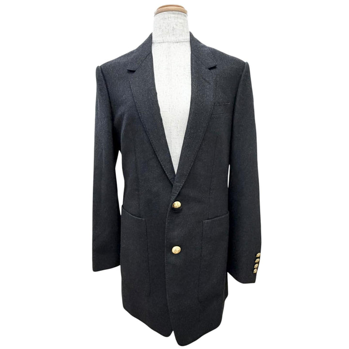 Excellent CELINE tailored jacket Gold Button Charcoal gray cashmere 36 2V58I561F