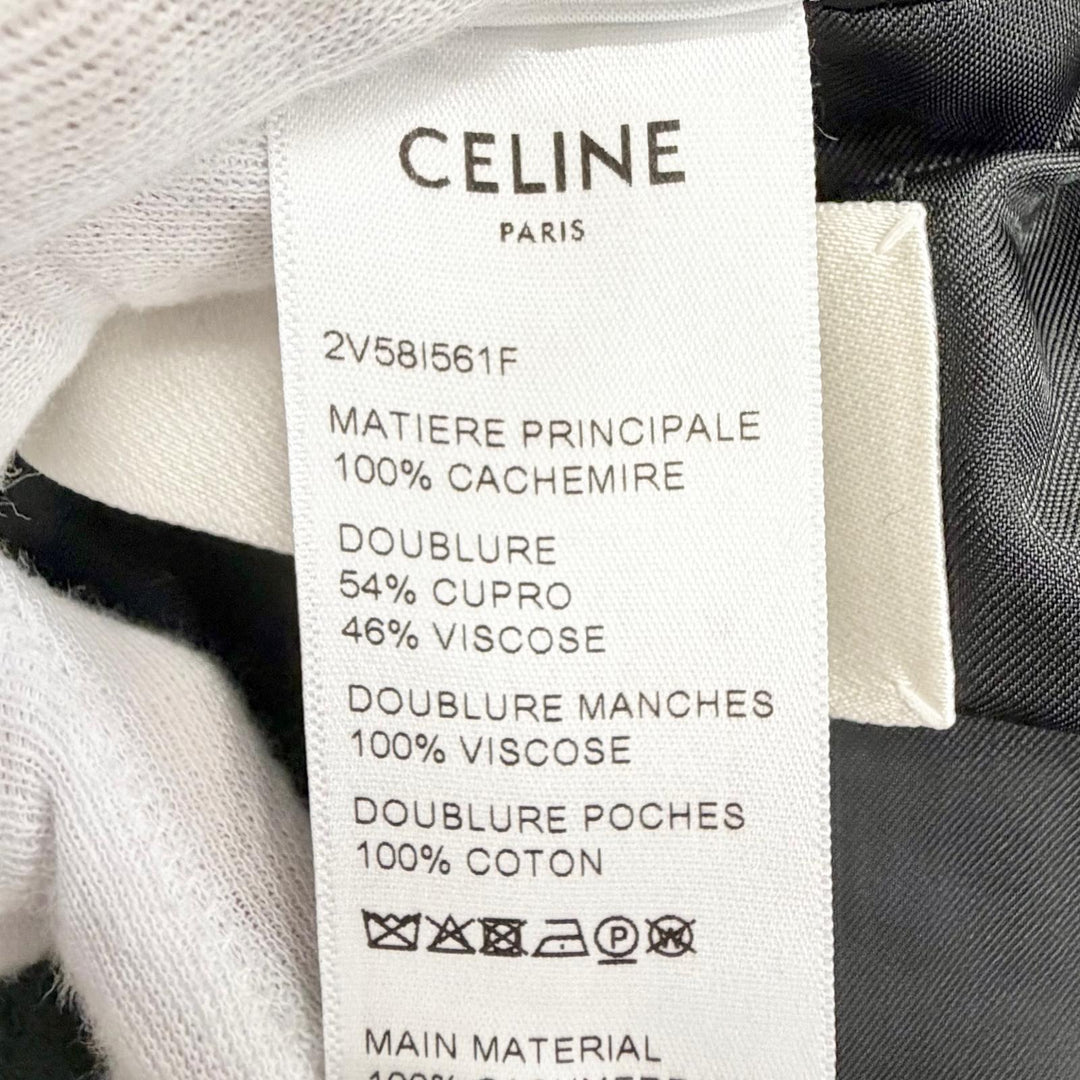 Excellent CELINE tailored jacket Gold Button Charcoal gray cashmere 36 2V58I561F