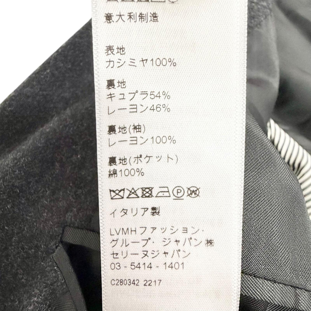 Excellent CELINE tailored jacket Gold Button Charcoal gray cashmere 36 2V58I561F