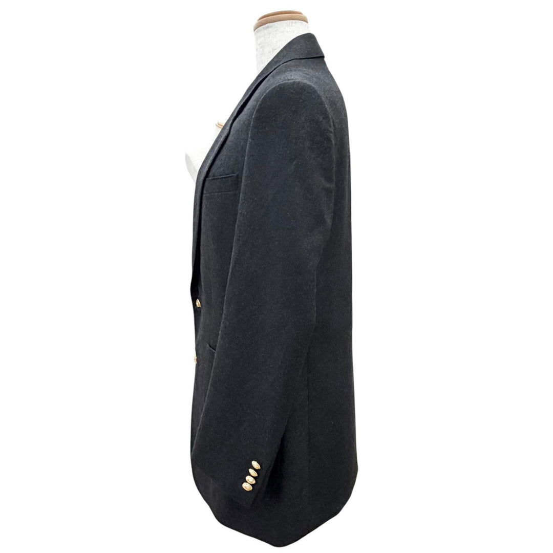 Excellent CELINE tailored jacket Gold Button Charcoal gray cashmere 36 2V58I561F