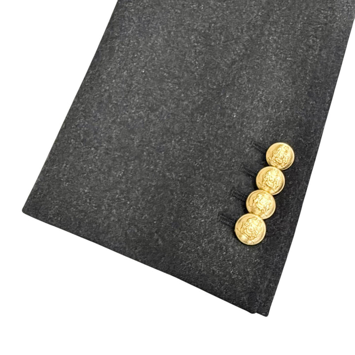 Excellent CELINE tailored jacket Gold Button Charcoal gray cashmere 36 2V58I561F