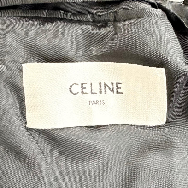 Excellent CELINE tailored jacket Gold Button Charcoal gray cashmere 36 2V58I561F