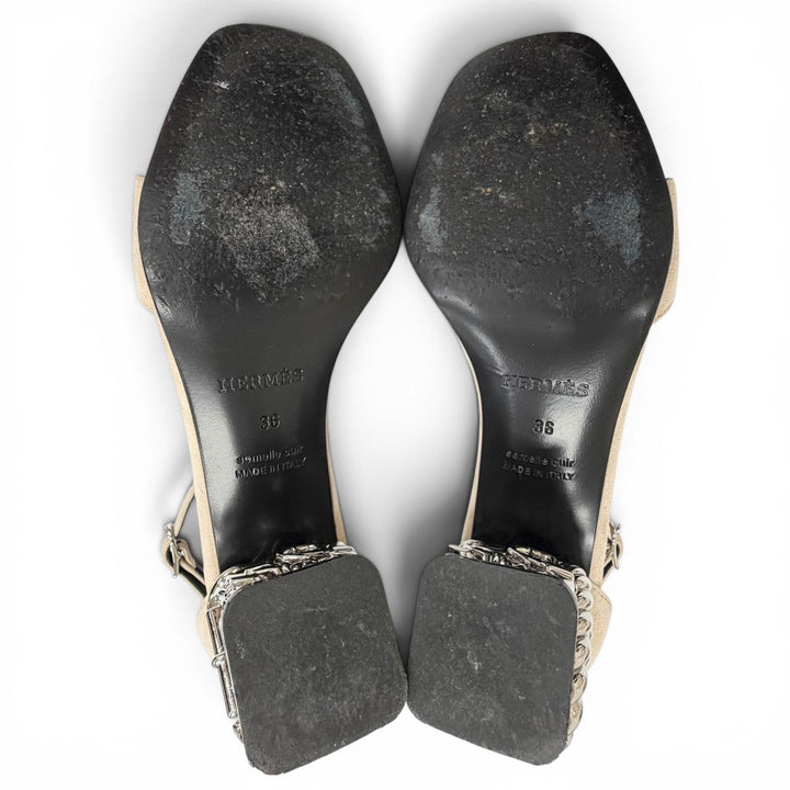 Great HERMES Sandals 60 grams Chaine d'Ancre Ankle Strap Suede 36 231240Z