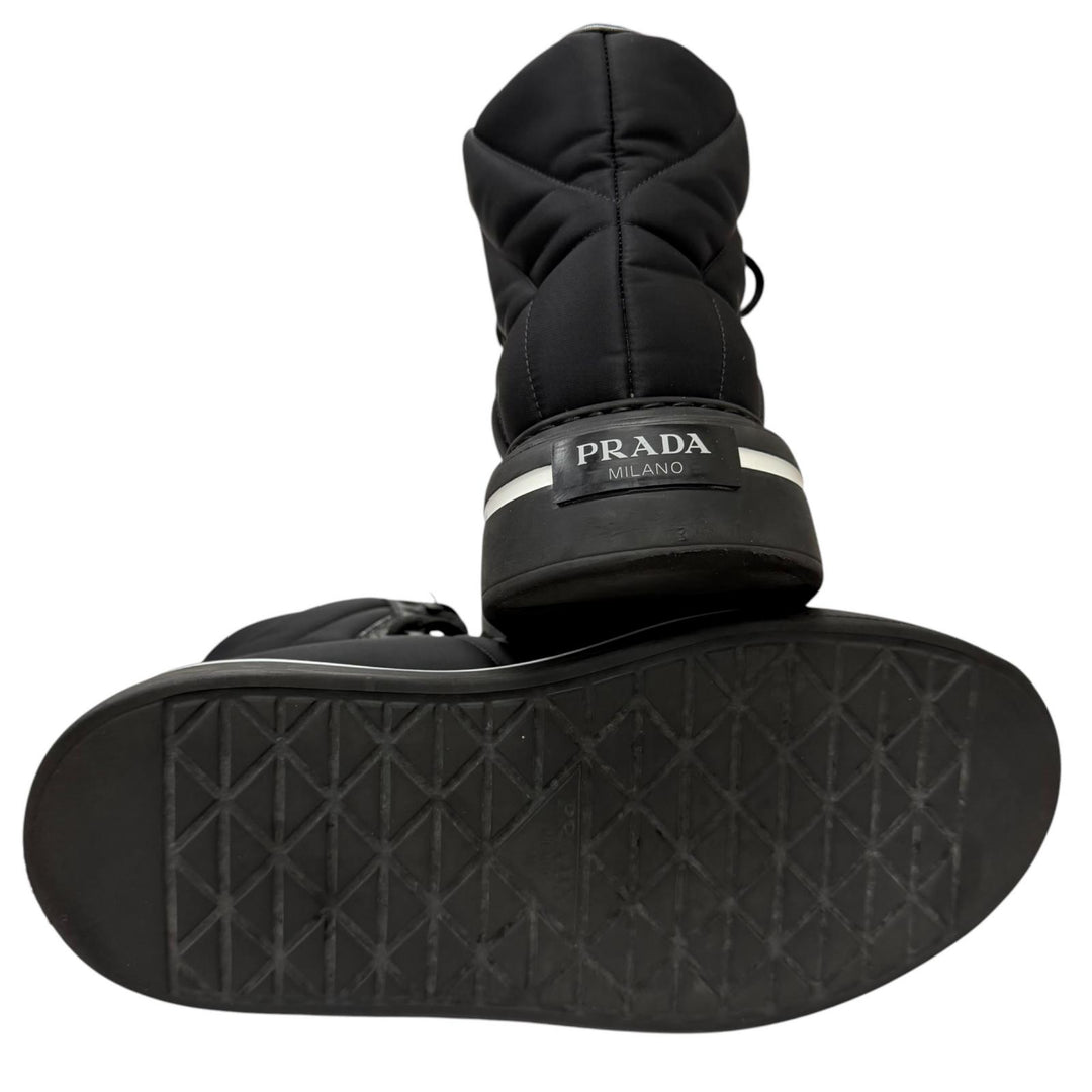 Great PRADA High cut sneakers Triangle logo Re-Nylon black