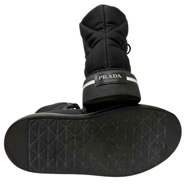Great PRADA High cut sneakers Triangle logo Re-Nylon black