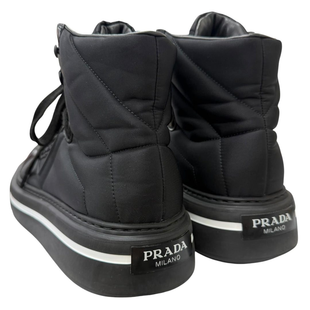 Great PRADA High cut sneakers Triangle logo Re-Nylon black