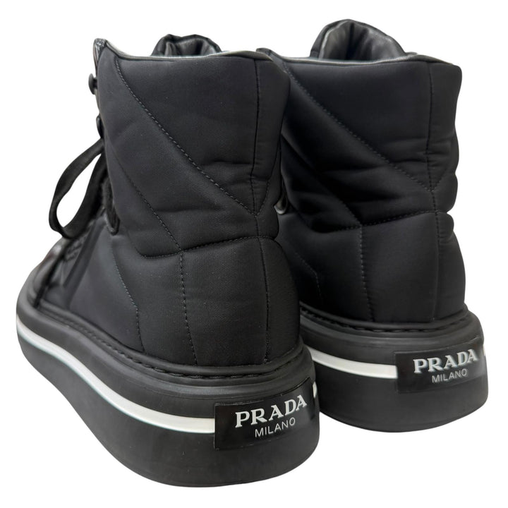 Great PRADA High cut sneakers Triangle logo Re-Nylon black