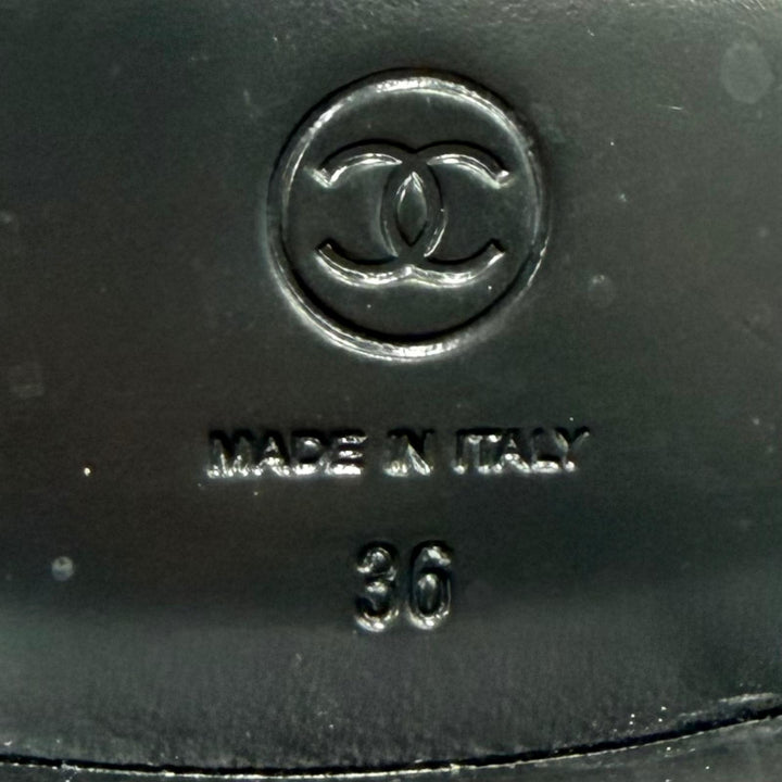 Great CHANEL short boots black leather Women 36 G35154