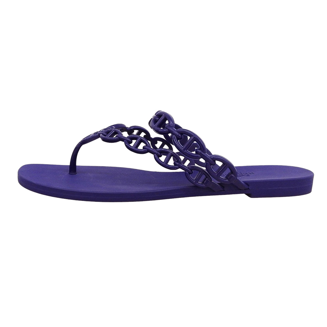 Great HERMES Sandals island ChÃ©ne Dunkel Navy rubber Women 38 241051Z