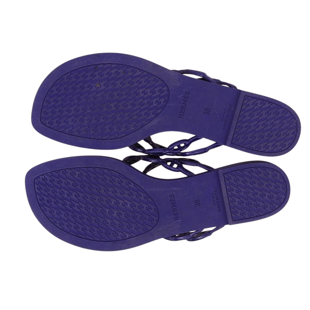 Great HERMES Sandals island ChÃ©ne Dunkel Navy rubber Women 38 241051Z