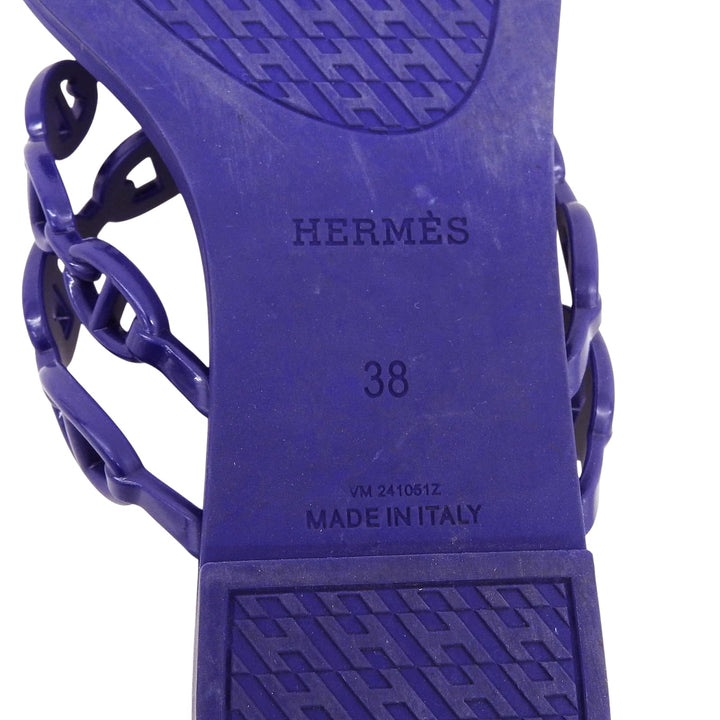 Great HERMES Sandals island ChÃ©ne Dunkel Navy rubber Women 38 241051Z