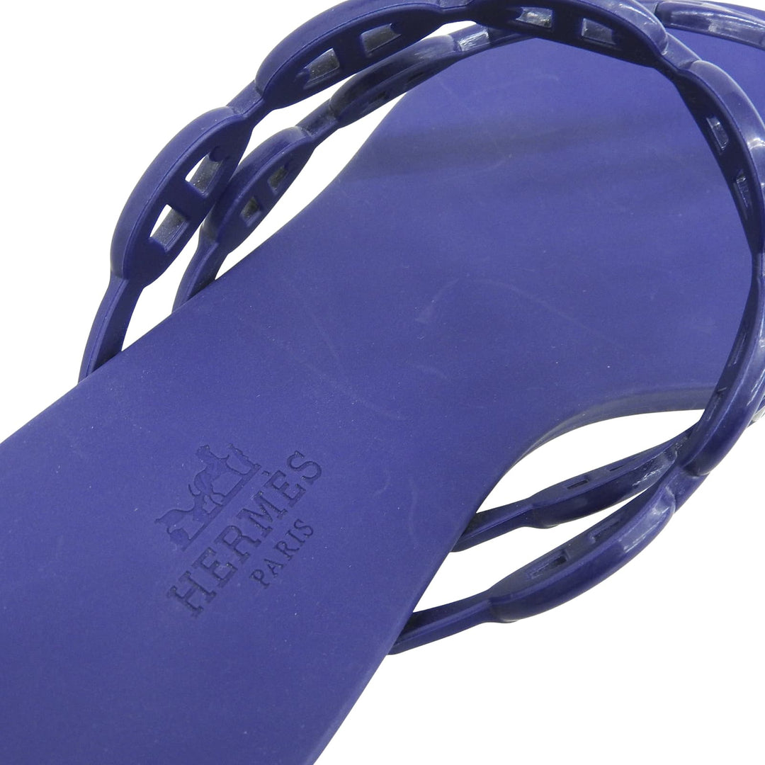 Great HERMES Sandals island ChÃ©ne Dunkel Navy rubber Women 38 241051Z